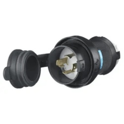 HUBBELL HUB-HBL-2721-SW Enchufe con Bloqueo de Media Vuelta Industrial y Cubierta Hermetica de 30 A 250 V CA / 3 Polos 4 Hilos / Nema L15-30P.