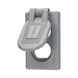 HUBBELL HUB-HBL-522-2 Tapa Resistente a Intemperie para Contacto Duplex de Policarbonato Color Gris.