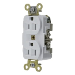 HUBBELL HUB-HBL-5262W Contacto Duplex 15 A 125 V 2 Polos 3 Hilos Color Blanco (Nema 5-15R). Grado Industrial.