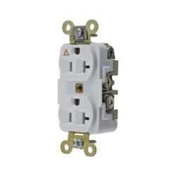 HUBBELL HUB-IG5362W Contacto Duplex Conexion a Tierra Aislada/ 20 A 125 V/ 2 polos 3 Hilos/ Color Blanco/ Nema 5- 20R/ Grado Industrial.
