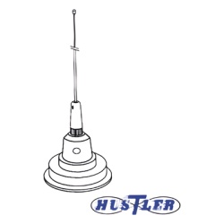 HUSTLER 1C-100W Antena Movil en Color Blanco para Rango de Frecuencia de Banda Civil (CB) 26.960 - 27.400 MHz.