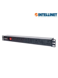 INTELLINET ITL2330002 INTELLINET 713993- Barra PDU 8 contactos para gabinetes/racks de 19" 1U con proteccion contra sobrecarga y boton On/Off.