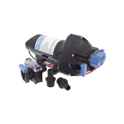 JABSCO 31295-3512-3A Bomba controlada por presion Par Max a 12 Vcd caudal de 2 GPM presion maxima 35 psi para manguera de entrada con orificio de 38 mm (1Â½?) manguera de descarga con orificio de 25 m