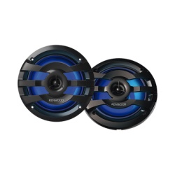 JVC KENWOOD KFC1673MRBL Par de altavoces fabricados en grado marinos en rejilla color negro de 6.5" con iluminacion led potencia maxima de 260 W