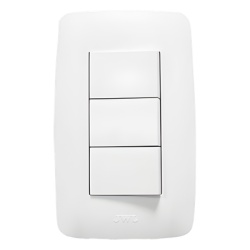 JWJ JTL-B72-10 Apagador Escalera Triple de 127 V~60 Hz 10 A/ Color Blanco.