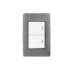 JWJ JTL-E7505 Apagador Doble de 10 A/ 127 V CA ~ 60 Hz / Placa de Acero.