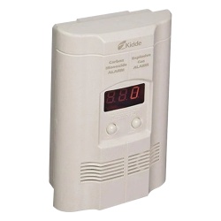 KIDDE KN-COEG-3 Detector combinado de monoxido de carbono y gas explosivo (metano/propano) conexion directa a 120 Vca con respaldo de pila de 9V paquete de 2 piezas
