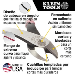 KLEIN TOOLS D248-9ST Pinza de Electricista / Corte Diagonal / 23,3 cm / Alta Palanca / Cabeza Angular 13° / Mango Gancho - Img 6