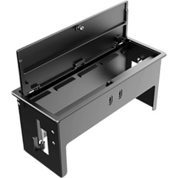KRAMER T-IN4-REC2(B) Table In-Surface Connectivity Box | 4 Módulos | Diseño Minimalista | Instalación desde Arriba | Negro-RAL 9011 | 242 x 99.5 x 113 mm (9.52 x 3.91 x 4.45 in)