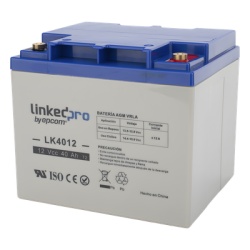 LINKEDPRO BY EPCOM LK4012 Bateria de respaldo 12 V | 40 Ah | AGM | Especial para Seguridad Electronica | UPS | Sistemas de Emergencia | Certificada UL | Vida util 5 anos | Terminales T2