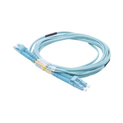 LINKEDPRO BY EPCOM LP-FOM3-LCLC-R03 Jumper de Fibra Optica Multimodo OM3 50/125 LC-LC OFNR (Riser) 2.0 mm Duplex Aqua 3 Metros (9.84 Pies)