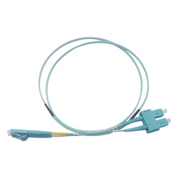 LINKEDPRO BY EPCOM LP-FOM3-LCSC-R01 Jumper de Fibra Optica Multimodo OM3 50/125 LC-SC OFNR (Riser) 2.0 mm Duplex Aqua 1 metro (3.28 pies)