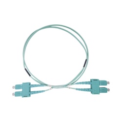 LINKEDPRO BY EPCOM LP-FOM3-SCSC-R03 Jumper de Fibra Optica Multimodo OM3 50/125 SC-SC OFNR (Riser) 2.0 mm Duplex Aqua 3 Metros (9.84 Pies)