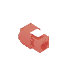 LINKEDPRO BY EPCOM LP-KJ-610-TTRD Modulo Jack Keystone Cat6 (Toolless) con Terminacion en Angulo 180 - Color Rojo Compatible con Faceplate y Patchpanel Linkedpro