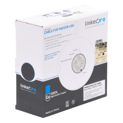 LINKEDPRO BY EPCOM PRO-CAT-5E-LITE/100M Bobina de Cable de 100 Metros (328.08 Pies) Cat5e 24 AWG Color Gris UL para Aplicaciones en Videovigilancia Redes de Datos. Uso Interior