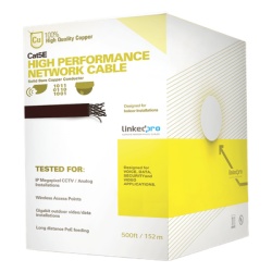 LINKEDPRO BY EPCOM PRO-CAT-5E-W/500 Cable Cat5e de Alto Rendimiento Certificaciones ETL UL de 152.5 Metros (500 Pies) de Color Blanco para Aplicaciones en Video Vigilancia Redes de Datos. Uso Interior