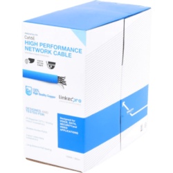 LINKEDPRO BY EPCOM PRO-CAT-6-LITE-V2 Bobina de Cable de 305 Metros (1000 Pies) Cat6 CM 24 AWG Alto Rendimiento ETL UL Color Azul Super Flexible para Aplicaciones de Videovigilancia Video HD y Redes de