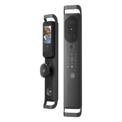 LNDU H10 Cerradura Inteligente Multibiometrica / Reconocimiento Facial + Venas Palma + Huella Digital / Teclado Numerico + Tarjetas IC + NFC / Pantalla HD 4.5 Pulgadas / Bateria Doble 4000mAh + 2500mA