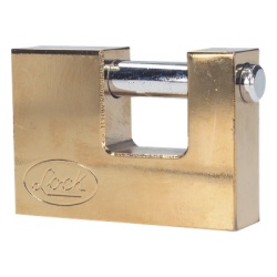 LOCK SYS-L22-C80-ELBB Candado de acero para Cortina Metalica / Medida 80 mm/ Acabado Laton Brillante / Nivel de Seguridad 6 / Llave Estandar.