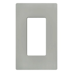 LUTRON ELECTRONICS CW1GR Placa de pared Claro de 1 espacio sin tornillos visibles para atenuadores apagadores y controles Lutron con apertura tipo Designer acabado brillante color gris