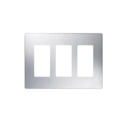 LUTRON ELECTRONICS CW3SS Tapa Color Metalico para interruptor o dimmer Lutron 3 gang limpio y moderno