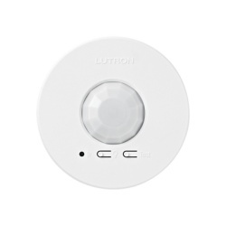 LUTRON ELECTRONICS LRF2OCR2BPWH Sensor de ocupacion y vacancia inalambrico de techo PIR 360Â° cobertura de 30.2 a 62.4 mÂ² a bateria compatible con RadioRA 2 RA2 Select RadioRA 3 y Vive