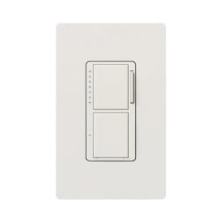 LUTRON ELECTRONICS MAL3S25SW Atenuador e interruptor doble Maestro en un solo espacio de pared canal atenuador de 300 W incandescente/halogeno y canal interruptor de 2.5 A para luz o ventilador 120 V