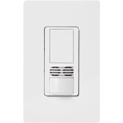 LUTRON ELECTRONICS MS-A102-WH Apagador con sensor de ocupacion Maestro de doble tecnologia (infrarrojo pasivo y ultrasonica) un circuito 6 A sin cable neutro 120-277 V color blanco - Img 2