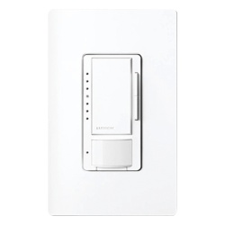 LUTRON ELECTRONICS MSCL-OP153M-SW Atenuador de pared Maestro con sensor de ocupacion y vacancia PIR 600 W incandescente o 150 W LED y CFL regulables 120 V sin cable neutro unipolar o multilocalizacion