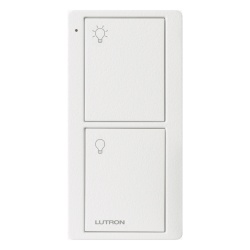 LUTRON ELECTRONICS PJ22BTSWL01 Control remoto inalambrico Pico de 2 botones para encender y apagar compatible con Caseta RA2 y RadioRA2