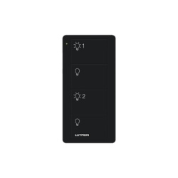 LUTRON ELECTRONICS PJ24BBLL21P Control Pico inalambrico de 4 botones color negro para encender y apagar 2 grupos de luces compatible con Caseta Wireless RA2 Select RadioRA 2 y HomeWorks QS