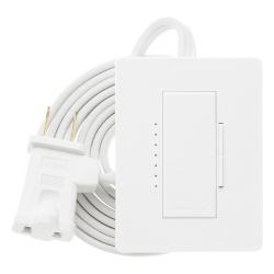 LUTRON ELECTRONICS RRD-3LD-SW Atenuador de lampara de sobremesa tipo plug-in 120 V 300 W / 300 VA inalambrico por RF para el sistema RadioRA 2 de Lutron color blanco Snow