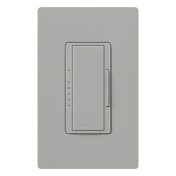 LUTRON ELECTRONICS RRDPROGR Atenuador de pared inalambrico Maestro RF para RadioRA 2 y RA2 Select 250 W LED/CFL neutro opcional color gris