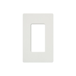 LUTRON ELECTRONICS SC1SW Placa de pared sin tornillos visibles de 1 espacio (1 gang) acabado satinado color Snow para atenuadores y controles Lutron de apertura estilo designer