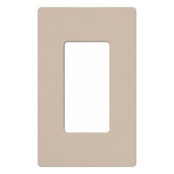 LUTRON ELECTRONICS SC1TP Placa de pared de 1 espacio sin tornillos visibles acabado satinado color taupe para atenuadores apagadores y controles Lutron de estilo Designer