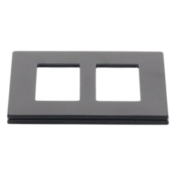 LUTRON ELECTRONICS SC2MN Placa de pared de 2 espacios sin tornillos visibles acabado satinado en color Midnight para atenuadores y controles Lutron Maestro Diva Skylark y Pico