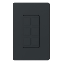 LUTRON ELECTRONICS SC6PFMN Marco de 6 puertos personalizable en campo para conectores de red fibra optica coaxial o telefono acabado satinado Midnight linea Satin Colors
