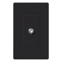 LUTRON ELECTRONICS SCCJMN Salida de pared para cable coaxial con conector tipo F de 75 ohms un puerto apertura tipo designer linea Satin Colors color Midnight