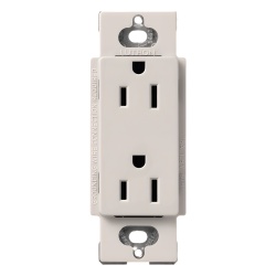 LUTRON ELECTRONICS SCR15BI Contacto duplex Claro de 15 A y 125 V acabado biscuit para combinar con atenuadores y apagadores Lutron