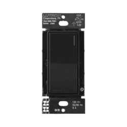 LUTRON RADIORA 3 RRST8ANSMN Apagador electronico Sunnata de encendido y apagado 8 A en iluminacion y motores de 1/4 HP a 120 V requiere neutro color negro Midnight satinado para sistema RadioRA 3