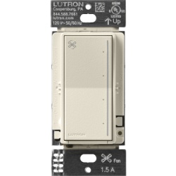 LUTRON RADIORA 3 RRSTANFPM Control de ventilador de techo táctil de 4 velocidades para un ventilador tipo paleta AC, con barra luminosa, sistema RadioRA 3