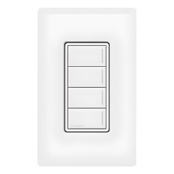 LUTRON RADIORA 3 RRSTW4BSW Teclado de escenas Sunnata de 4 botones con barra luminosa localizadora controla luces cortinas y mas en el sistema RadioRA 3 color Nieve satinado