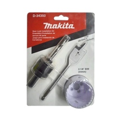 MAKITA D-34350 Juego para instalacion de cerraduras con broca sierra bi-metal y juego de brocas tipo manita (bim 2-1/8? adaptador con broca piloto plano (1x6?).