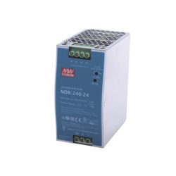 MEANWELL NDR24024 Fuente de poder industrial para riel DIN / 240W / 24Vcc / 10A / Entrada: 90-264Vca