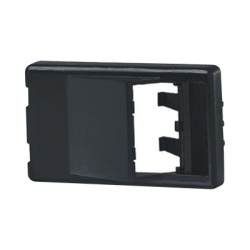 PANDUIT CFFPA2BL Placa de Mobiliario Modular Estandar Salidas Para 2 Puertos Mini-Com Angulados Color Negro