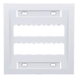 PANDUIT CFPE10WH-2GY Placa de Pared Vertical Ejecutiva Salida Para 10 Puertos Mini-Com Con Espacios Para Etiquetas Color Blanco
