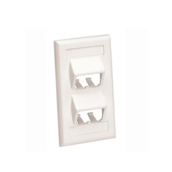 PANDUIT CFPSL4IWY Placa de Pared Vertical Clasica Salida Para 4 Puertos Mini-Com Inclinados Con Espacios Para Etiquetas Color Blanco Mate