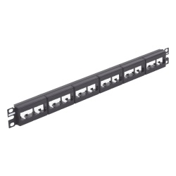 PANDUIT CPP24WBLY Panel de Parcheo Modular Mini-Com (Sin Conectores) Plano Sin Blindaje de 24 Puertos 1UR