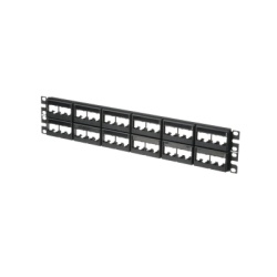 PANDUIT CPPL48WBLY Panel de Parcheo Modular Mini-Com (Sin Conectores) Plano Sin Blindaje Con Etiqueta y Cubierta de 48 Puertos 2UR