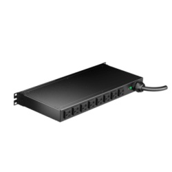 PANDUIT E08D10M PDU ES2P Monitoreable (MI) para Distribución de Energía, Enchufe de Entrada NEMA 5-20P, Con 8 Salidas 5-20R, Horizontal 19in, 120 Vca, 20 Amp, 1 UR